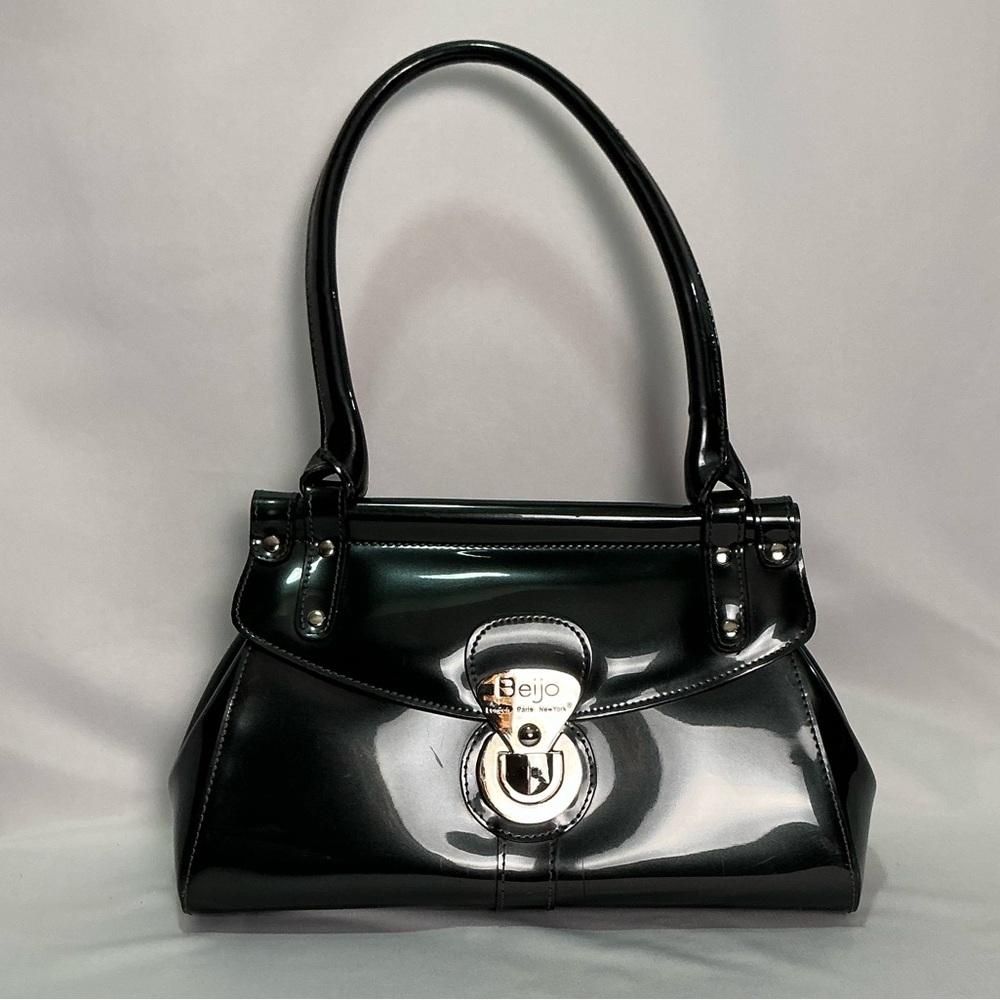 Beijo Charcoal Shiny Glossy Women's Handbag